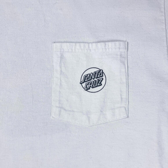 Y2K Santa Cruz White Graphic Pocket T-Shirt - Picture 4 of 8